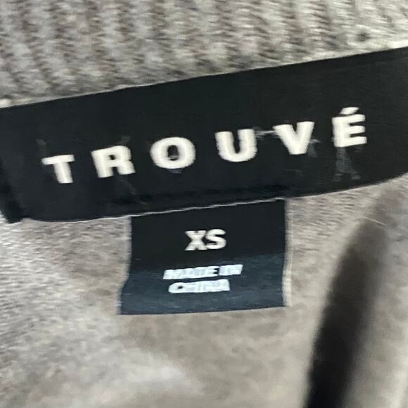 TROUVE Angora Rabbit Hair Blend V Neck Lightweight Oversized Sweater Gray XS - Picture 5 of 6